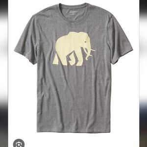 Banana Republic Factory Gray and Cream Short Sleeve Tee